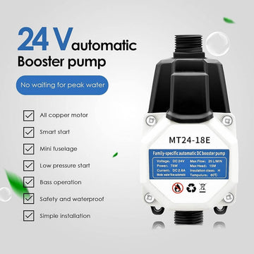 Water Pressure Booster Pump, 24V 75W 18.5PSI, 6.6GPM  Industrial Booster Pump for Irrigation, Shower, Bathroom, Sprinkler Faucet & More - Imported from UK